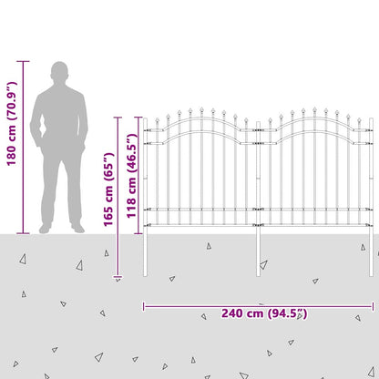 Garden Fence White 165 cm Powder-coated steel