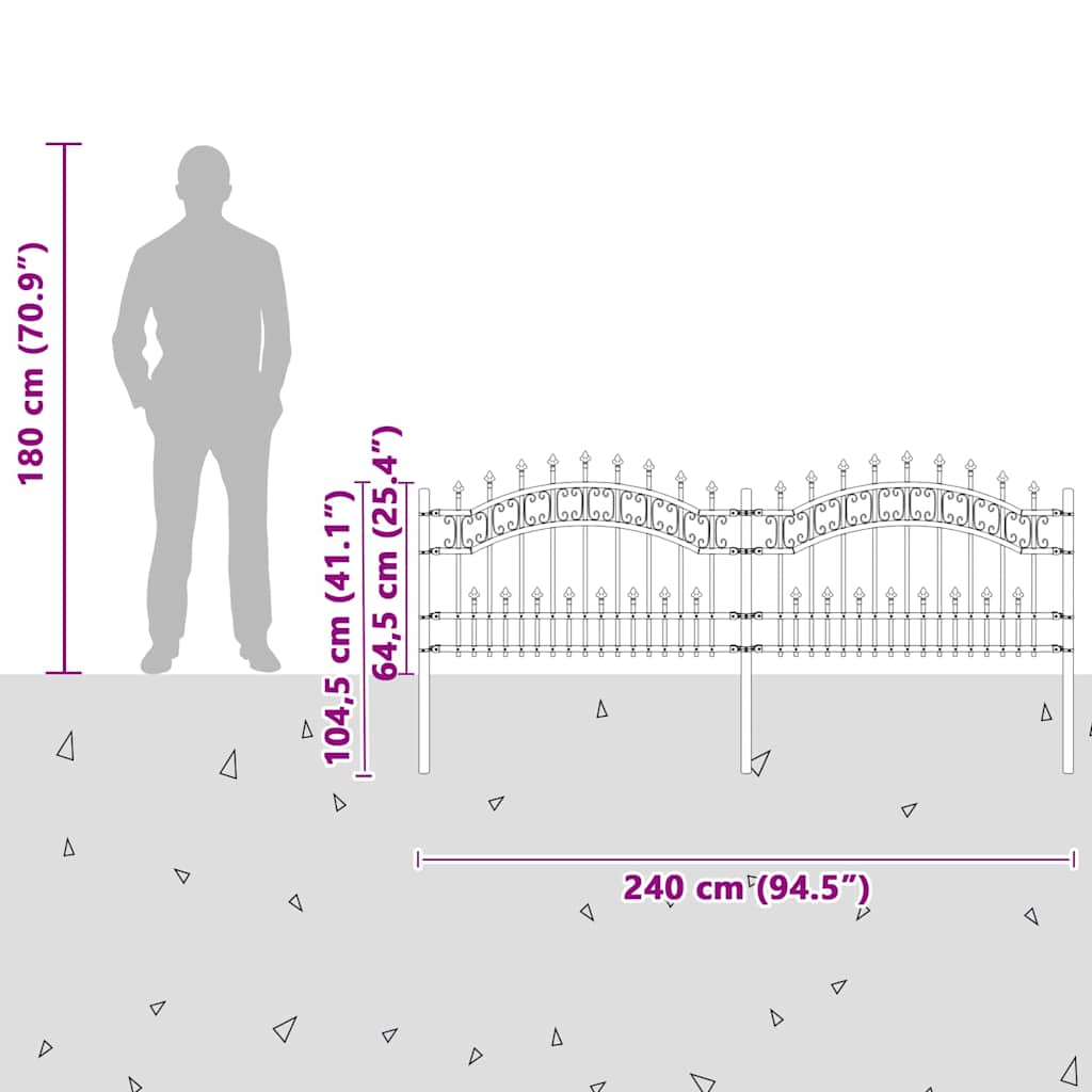 Garden Fence White 115 cm Powder-coated steel