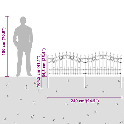 Garden Fence White 115 cm Powder-coated steel