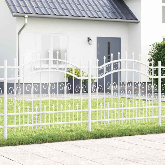 Garden Fence White 140 cm Powder-coated steel