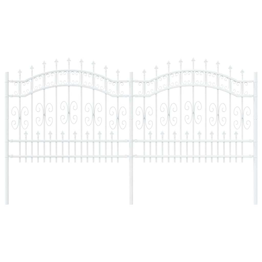 Garden Fence White 140 cm Powder-coated steel