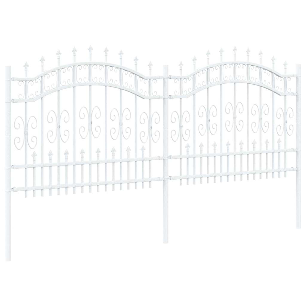 Garden Fence White 140 cm Powder-coated steel