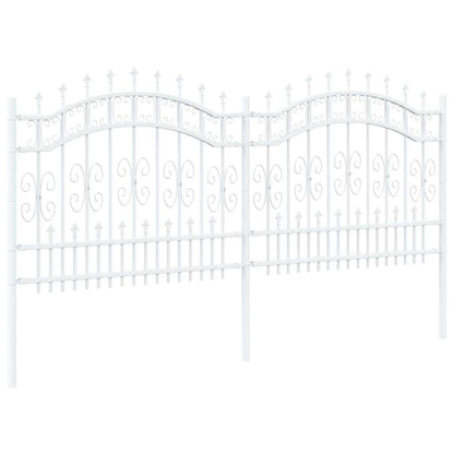 Garden Fence White 140 cm Powder-coated steel