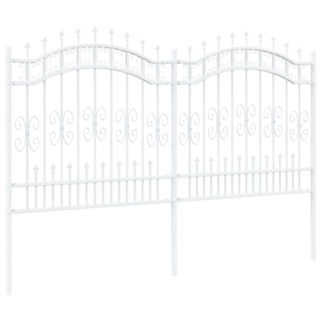 Garden Fence White 165 cm Powder-coated steel