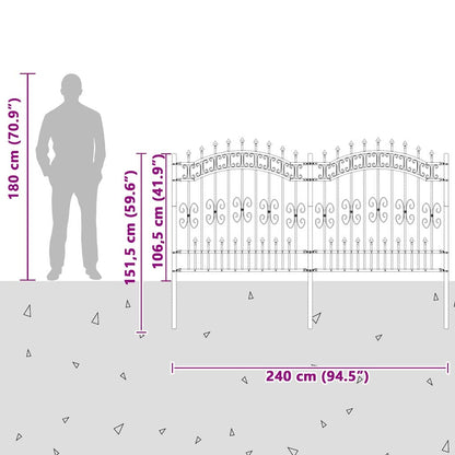 Garden Fence White 165 cm Powder-coated steel