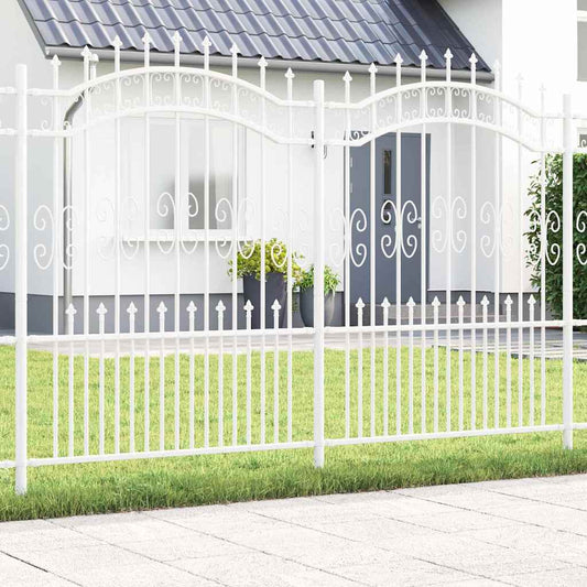 Garden Fence White 190 cm Powder-coated steel