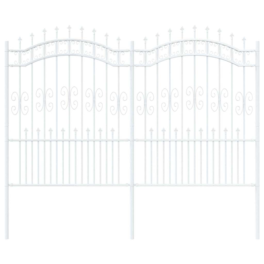 Garden Fence White 190 cm Powder-coated steel