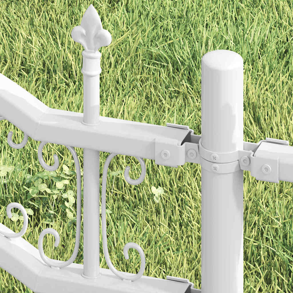 Garden Fence White 215 cm Powder-coated steel