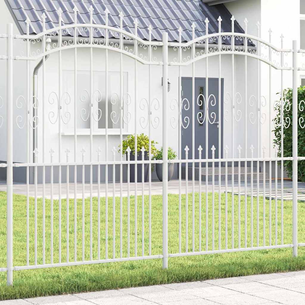 Garden Fence White 215 cm Powder-coated steel