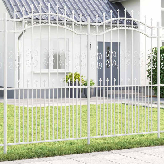 Garden Fence White 215 cm Powder-coated steel