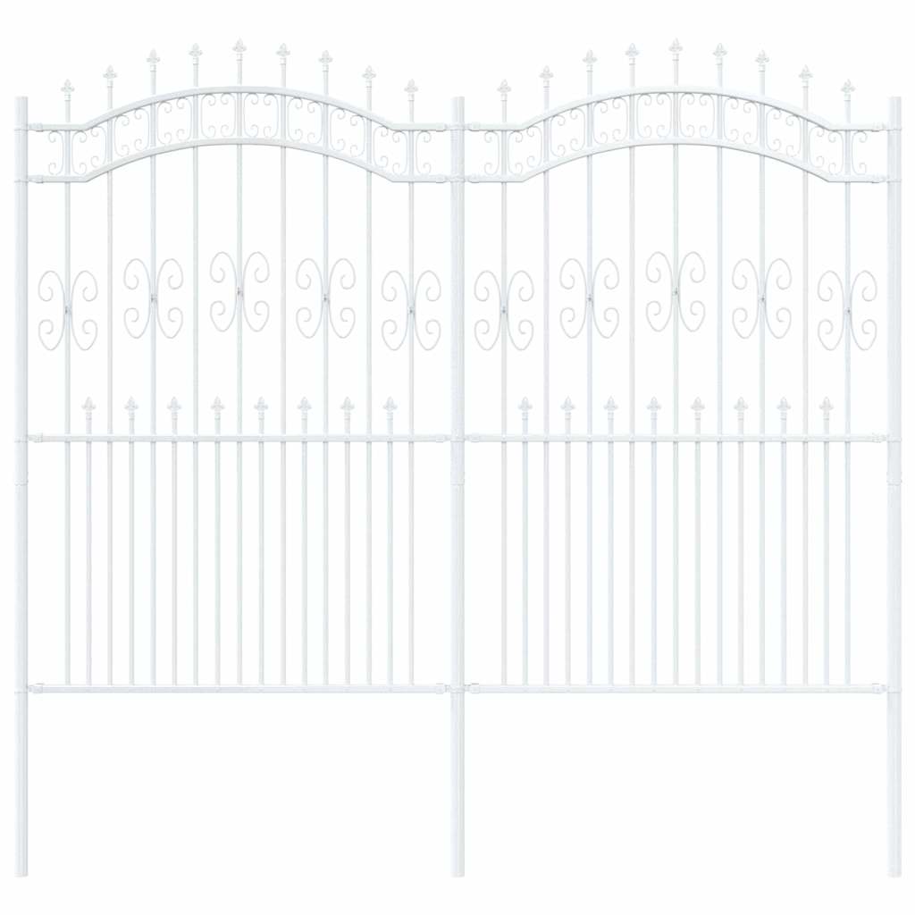 Garden Fence White 215 cm Powder-coated steel