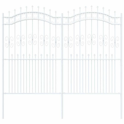 Garden Fence White 215 cm Powder-coated steel