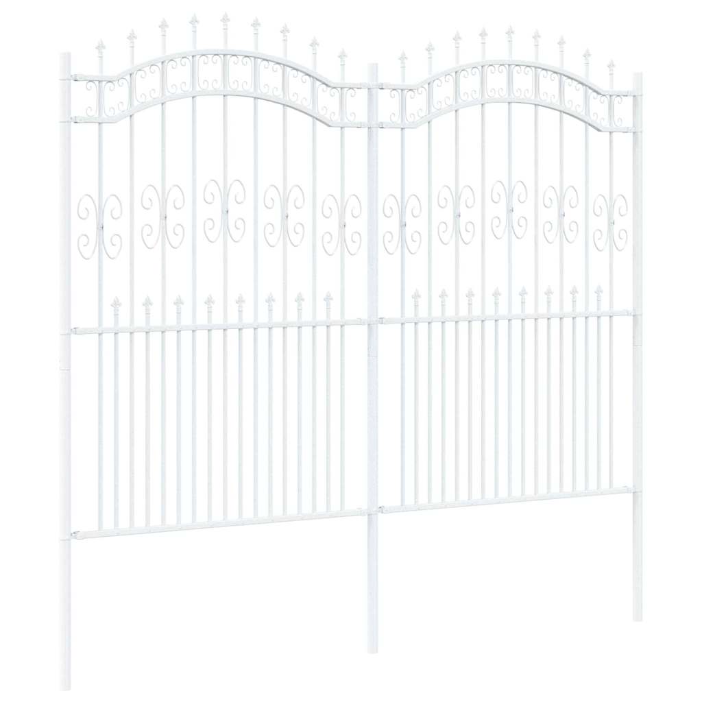 Garden Fence White 215 cm Powder-coated steel