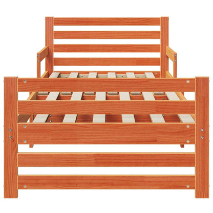 Extendable Bed Frame for Kids Wax brown 80 x 130 / 165 / 200 cm