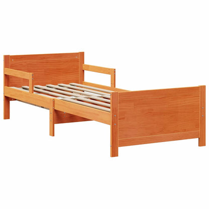 Extendable Bed Frame for Kids Wax brown 80 x 130 / 165 / 200 cm