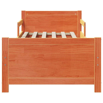 Extendable Bed Frame for Kids Wax brown 80 x 130 / 165 / 200 cm