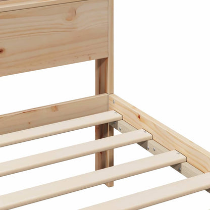 Bed Frame with Headboard Brown 120 x 200 cm Solid pine wood