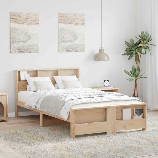 Bed Frame with Headboard Brown 120 x 200 cm Solid pine wood