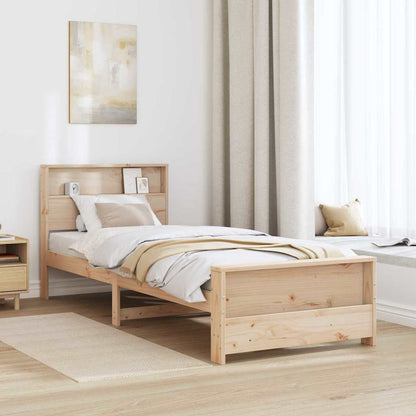 Bed Frame with Headboard Brown 80 x 200 cm Solid pine wood
