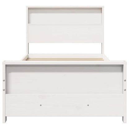 Bed Frame with Headboard White 80 x 200 cm Solid pine wood