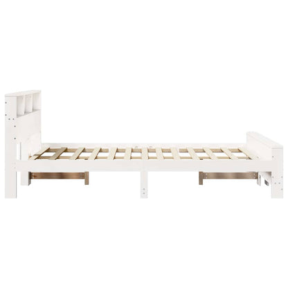 Bed Frame with Headboard White 120 x 190 cm Solid pine wood