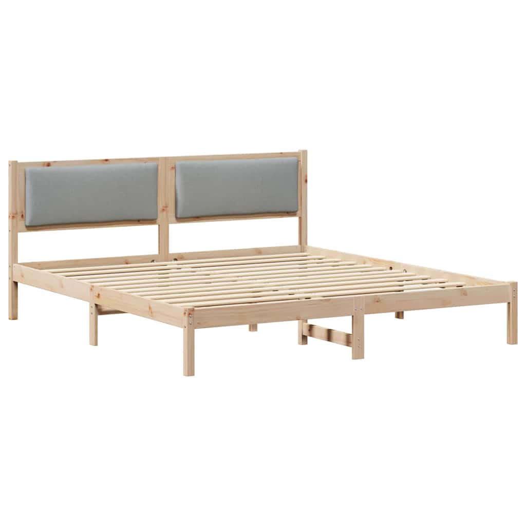 Bed Frame Light Grey 180 x 200 cm Solid Pine Wood