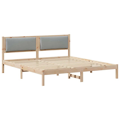 Bed Frame Light Grey 180 x 200 cm Solid Pine Wood