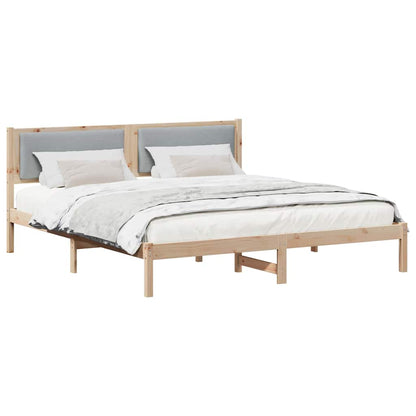 Bed Frame Light Grey 180 x 200 cm Solid Pine Wood