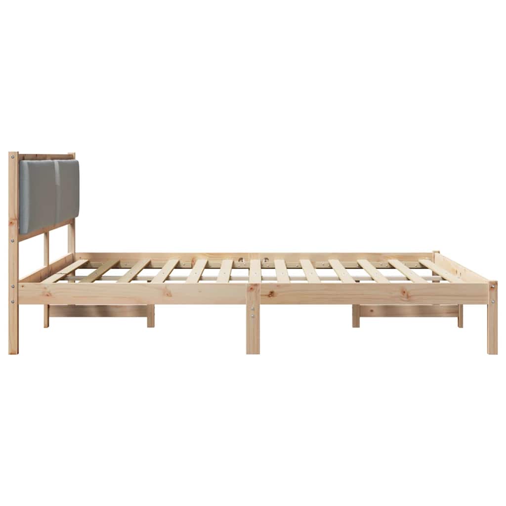 Bed Frame Light Grey 180 x 200 cm Solid Pine Wood