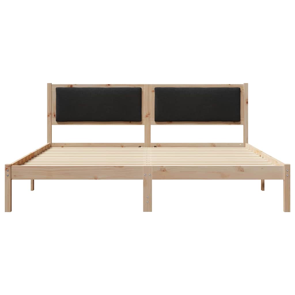 Bed Frame with Headboard Black 180 x 200 cm Solid Pine Wood