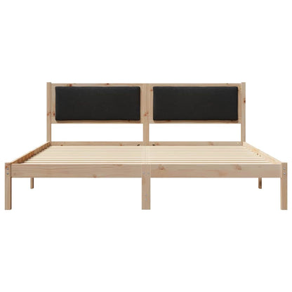 Bed Frame with Headboard Black 180 x 200 cm Solid Pine Wood