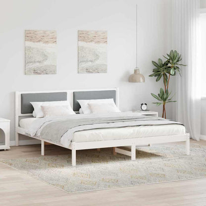Bed Frame Light Grey 180 x 200 cm Solid Pine Wood