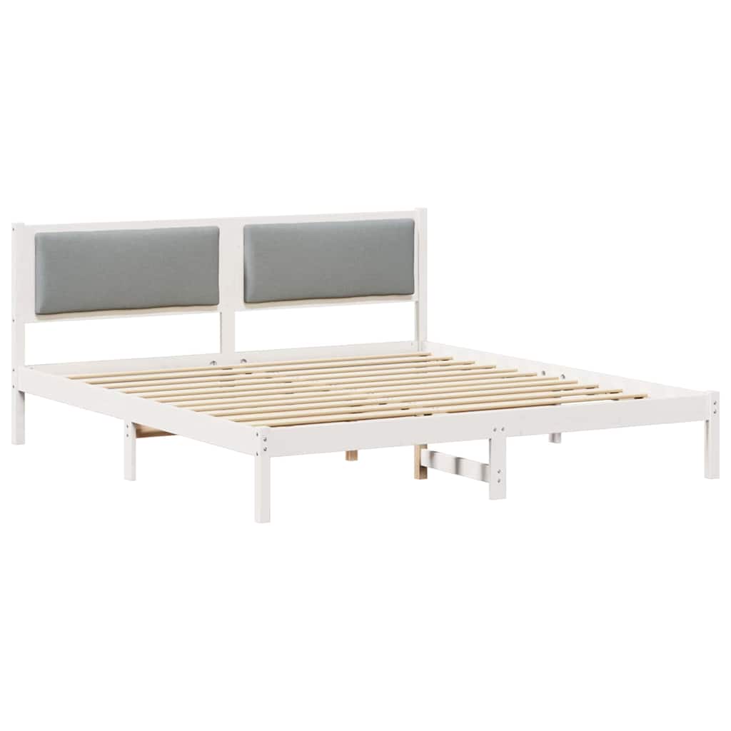 Bed Frame Light Grey 180 x 200 cm Solid Pine Wood
