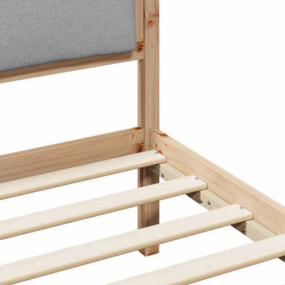 Bed Frame Light Grey 160 x 200 cm Solid Pine Wood