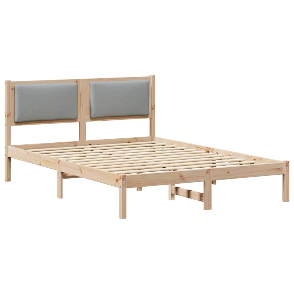 Bed Frame Light Grey 160 x 200 cm Solid Pine Wood