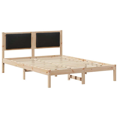 Bed Frame with Headboard Black 160 x 200 cm Solid Pine Wood