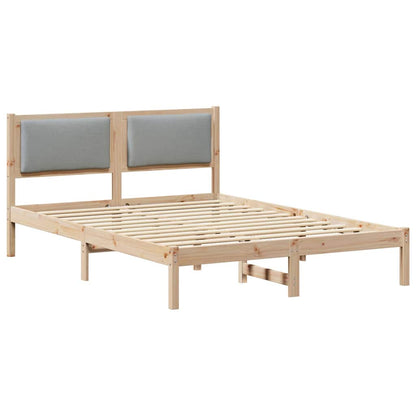 Bed Frame Light Grey 150 x 200 cm Solid Pine Wood