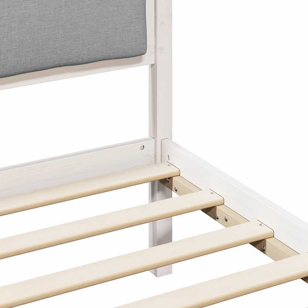 Bed Frame Light Grey 150 x 200 cm Solid Pine Wood
