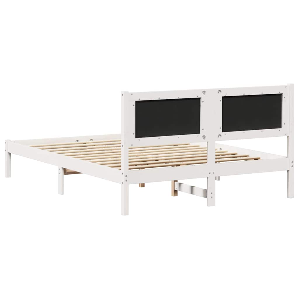 Bed Frame Light Grey 150 x 200 cm Solid Pine Wood