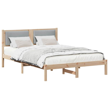 Bed Frame Light Grey 140 x 200 cm Solid Pine Wood