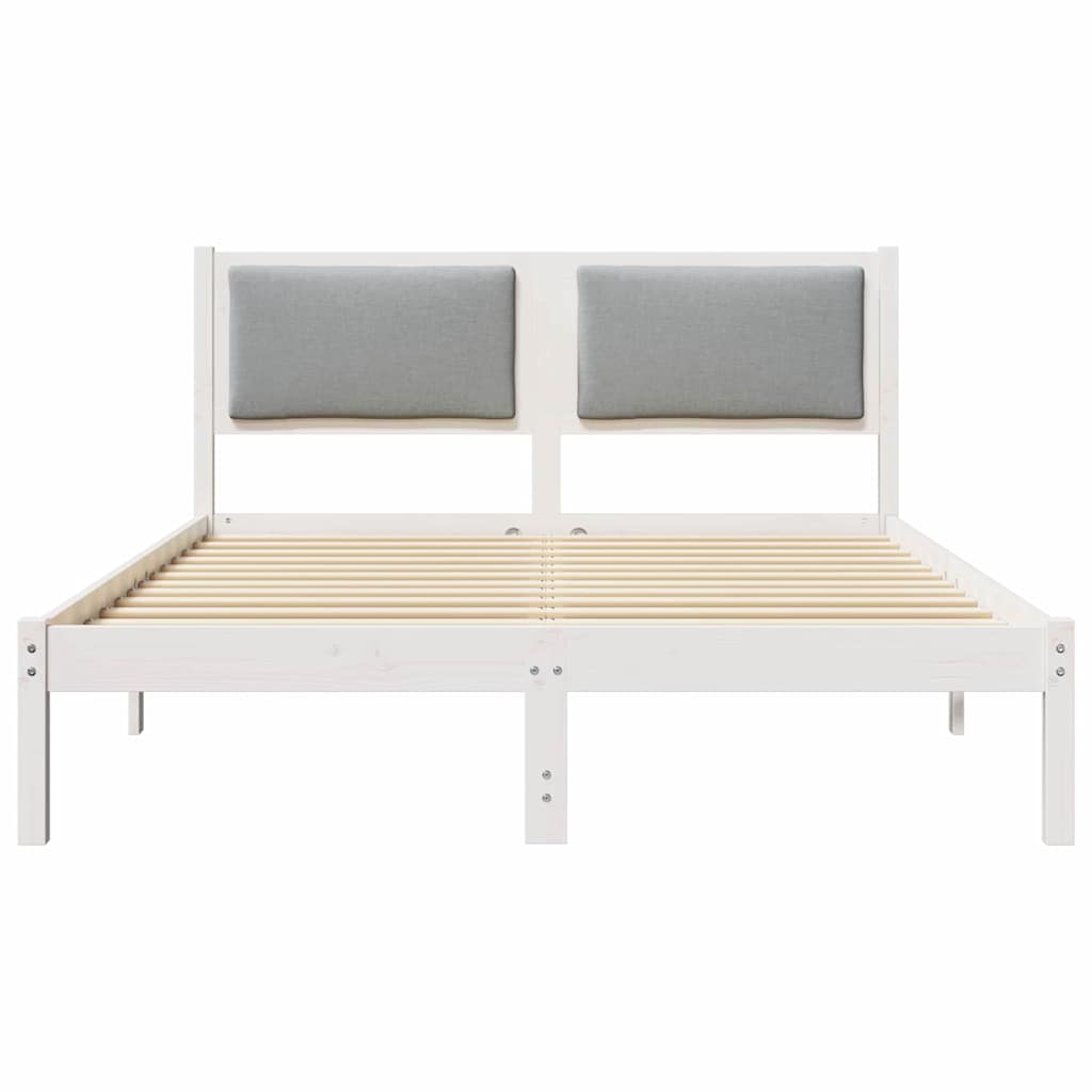 Bed Frame Light Grey 140 x 200 cm Solid Pine Wood