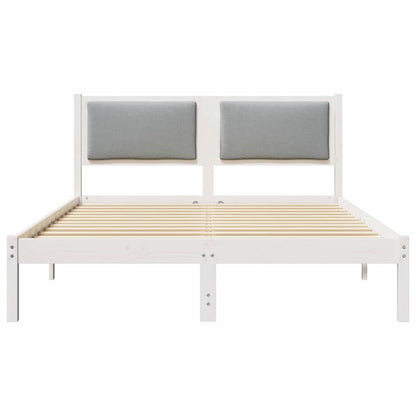 Bed Frame Light Grey 140 x 200 cm Solid Pine Wood