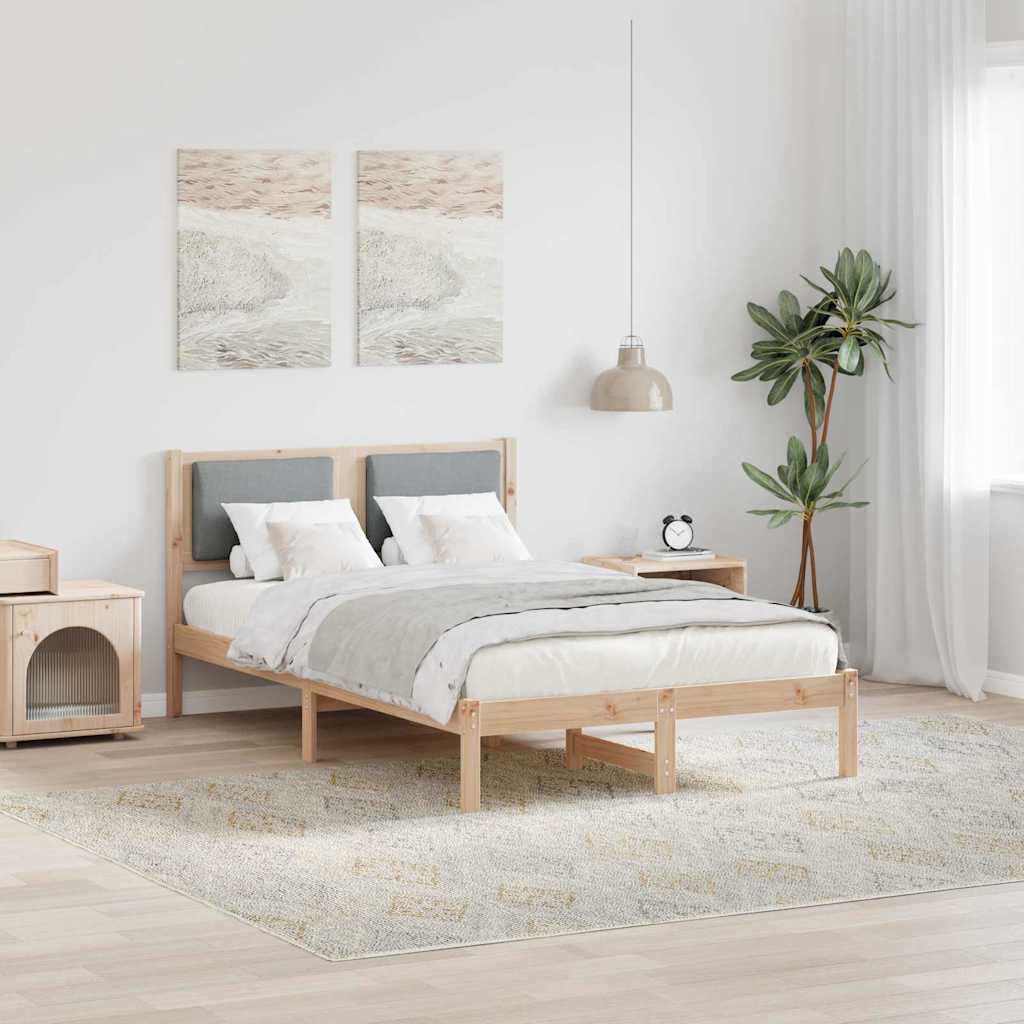 Bed Frame Light Grey 120 x 200 cm Solid Pine Wood