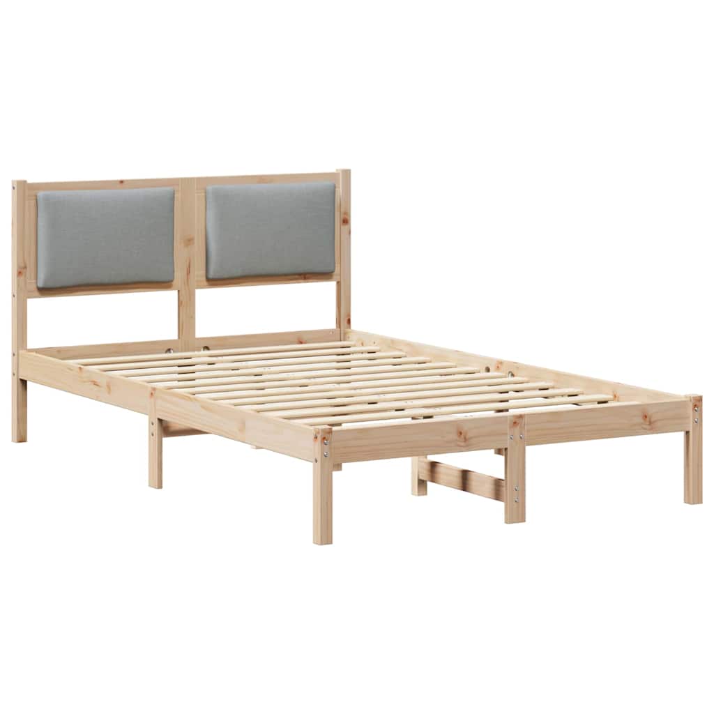 Bed Frame Light Grey 120 x 200 cm Solid Pine Wood