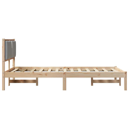 Bed Frame Light Grey 120 x 200 cm Solid Pine Wood