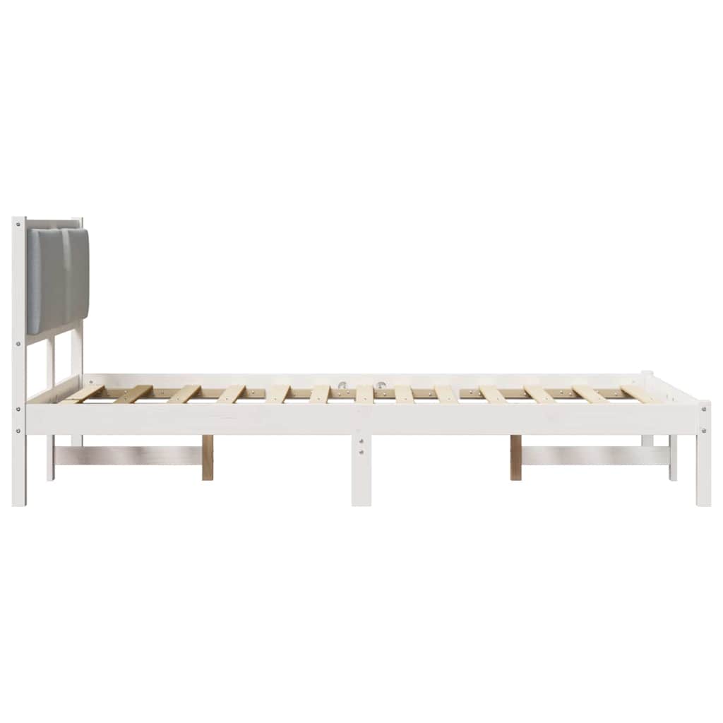 Bed Frame Light Grey 120 x 200 cm Solid Pine Wood