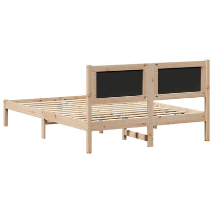 Bed Frame Light Grey 135 x 190 cm Solid Pine Wood