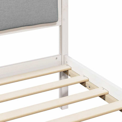 Bed Frame Light Grey 135 x 190 cm Solid Pine Wood