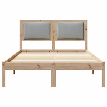 Bed Frame Light Grey 120 x 190 cm Solid Pine Wood