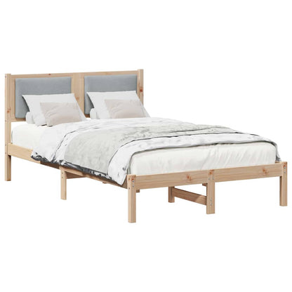 Bed Frame Light Grey 120 x 190 cm Solid Pine Wood